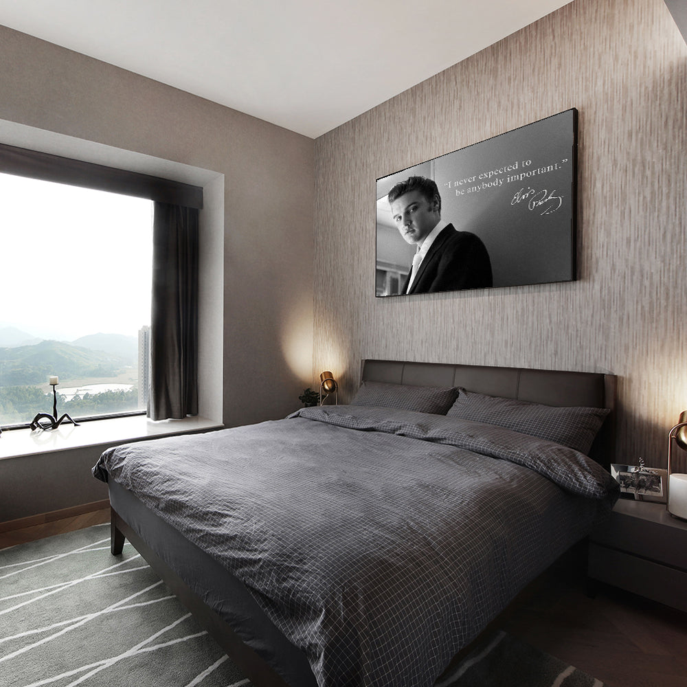 Elvis Presley Quote - Iconic Black & White Canvas Wall Art