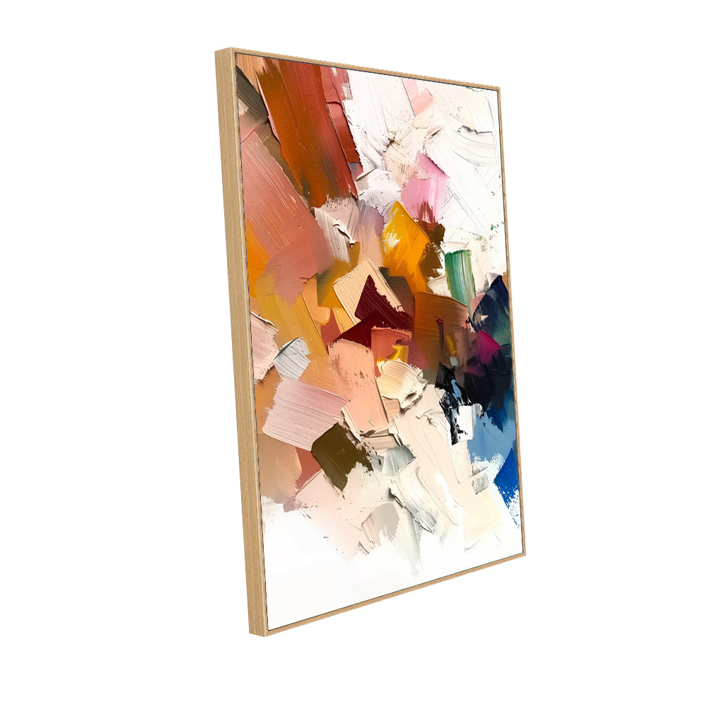 "Vivid Harmony: Abstract Palette Knife Canvas Wall Art"