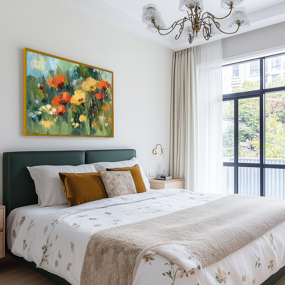 Vibrant Wildflower Canvas Wall Art – Bold Impressionist Floral Decor