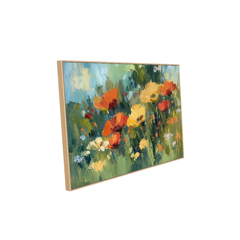 Vibrant Wildflower Canvas Wall Art – Bold Impressionist Floral Decor