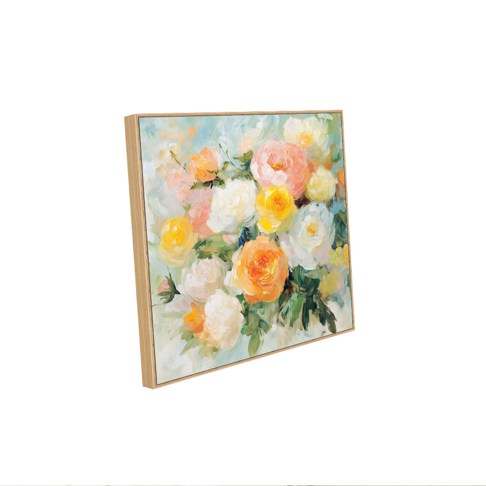 Elegant Floral Canvas Wall Art – Soft & Romantic Blooming Roses