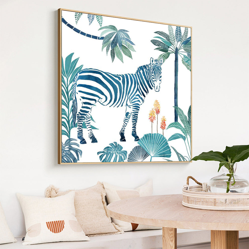 Tropical Zebra Canvas Wall Art – Jungle Safari-Inspired Décor