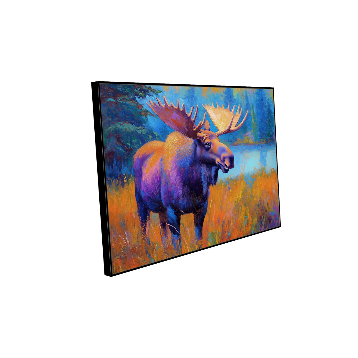 Majestic Moose In Vibrant Wilderness Canvas Wall Art