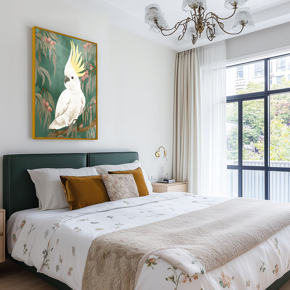 Tropical Bird Painting For Home Décor Cockatoo Canvas Wall Art