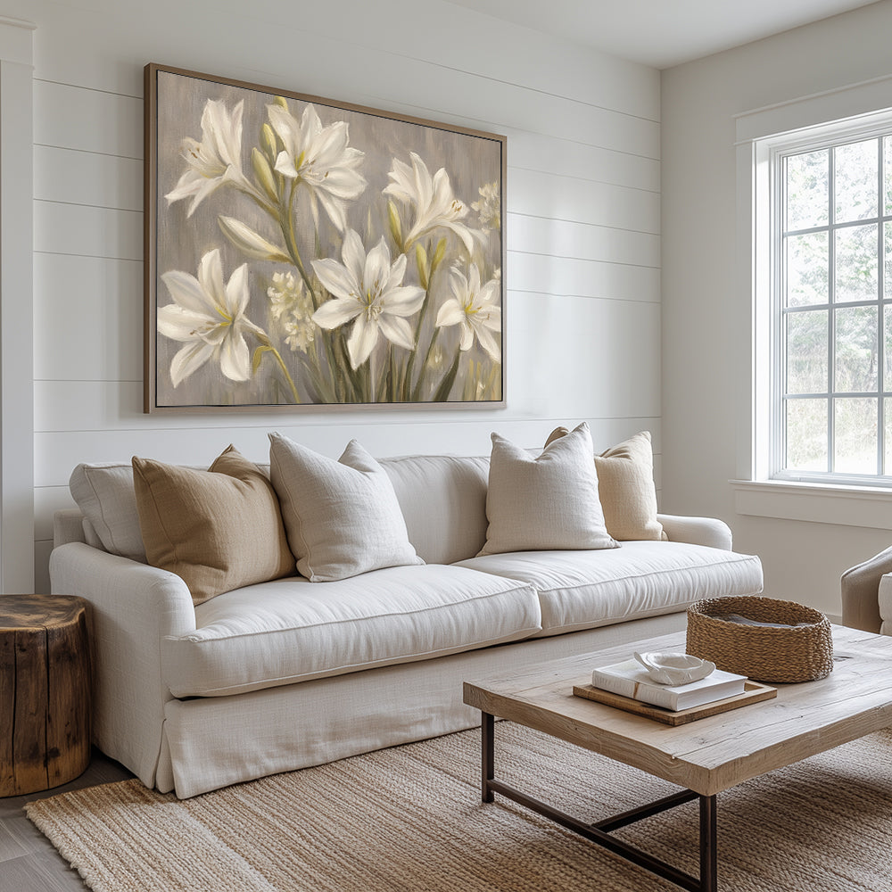 Graceful White Lilies Canvas Wall Art – Elegant Floral Decor