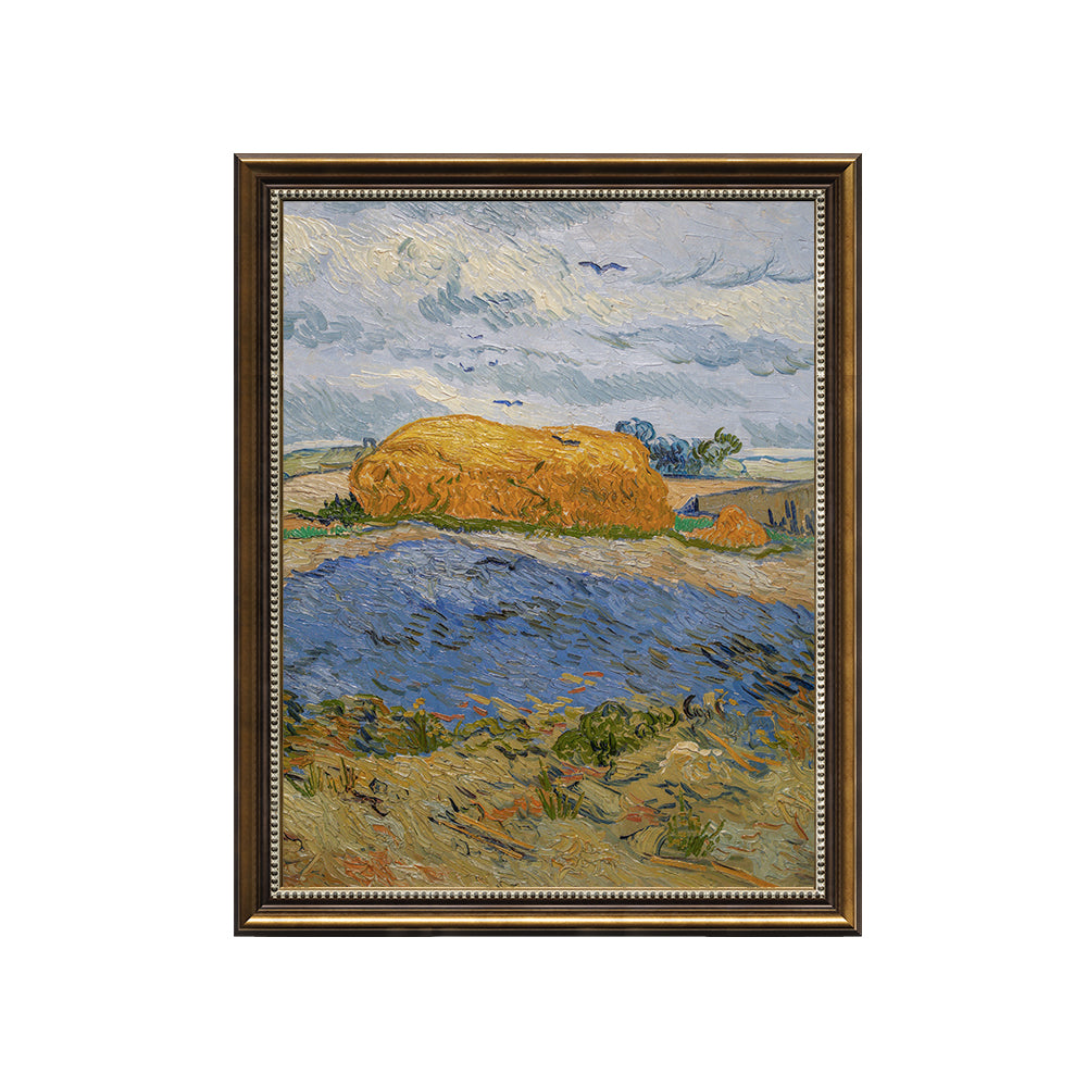Wheat Stack Under A Cloudy Sky By Vincent Van Gogh