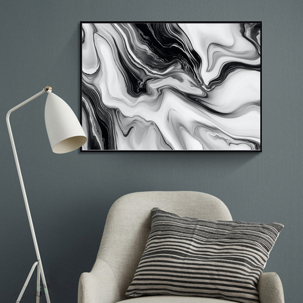 The Art Of Contrast: Flowing Monochrome Canvas Wall Art