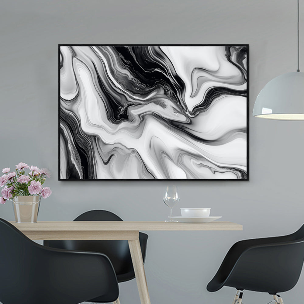 The Art Of Contrast: Flowing Monochrome Canvas Wall Art