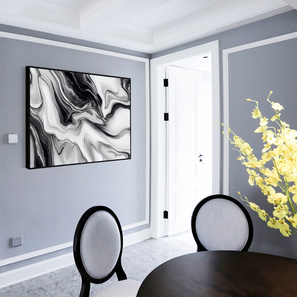 The Art Of Contrast: Flowing Monochrome Canvas Wall Art