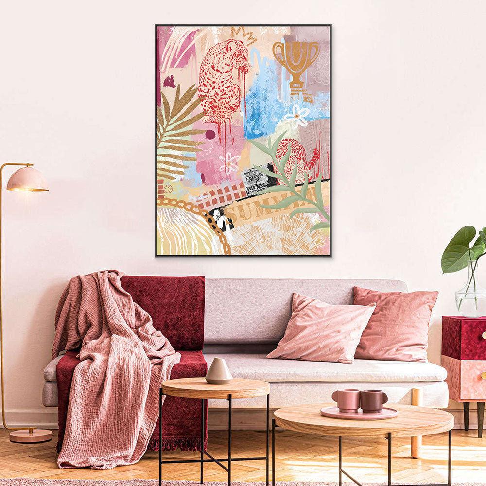 Abstract Leopard Collage Art Graffiti Canvas Wall Art