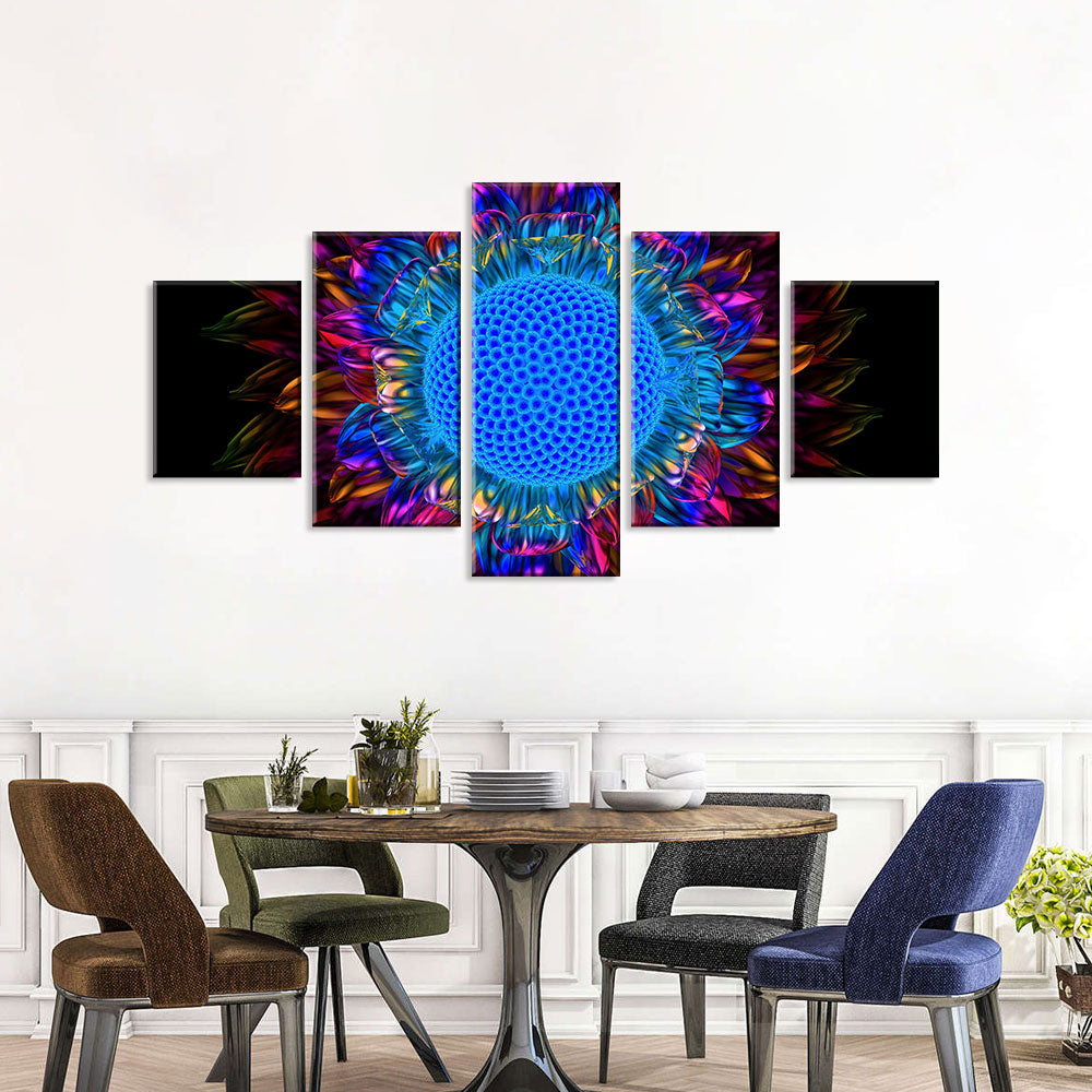 Abstract Sunflower Petal Canvas Wall Art