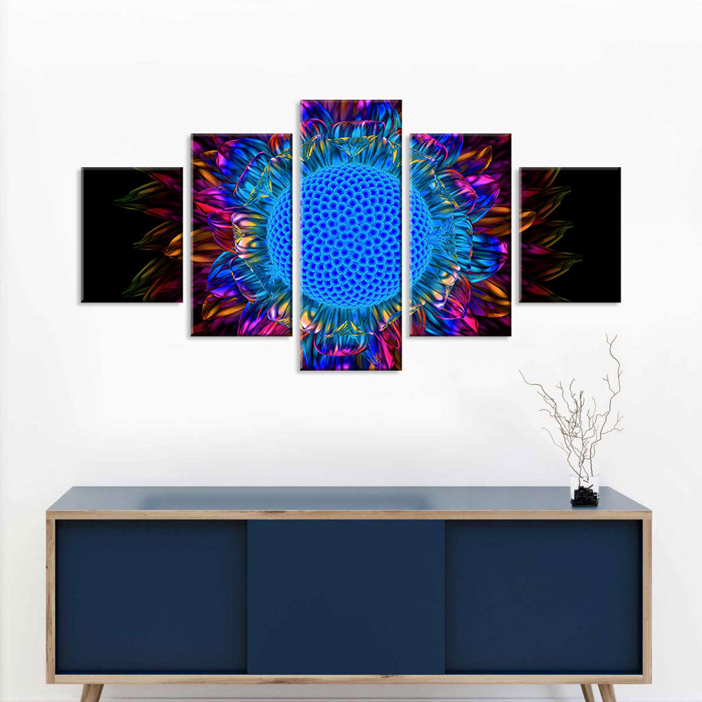 Abstract Sunflower Petal Canvas Wall Art