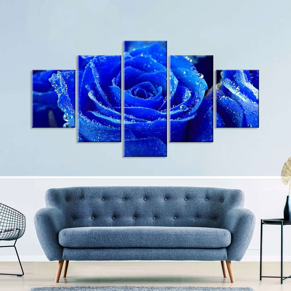 Beautiful Dark Blue Rose Canvas Wall Art