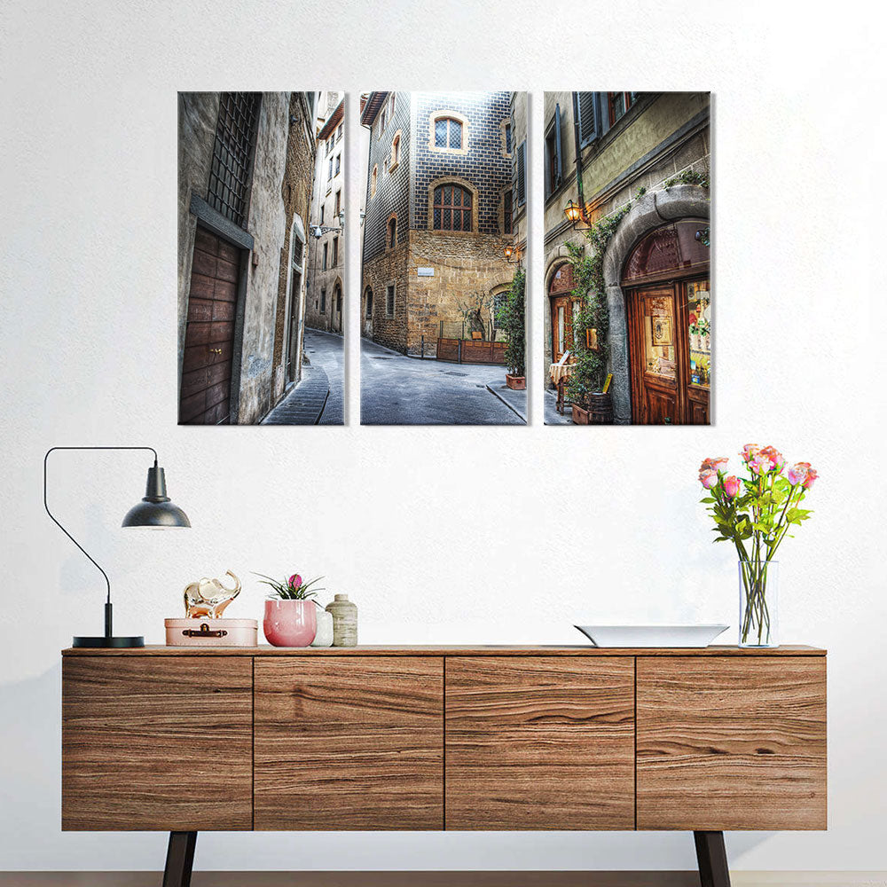 Canvas Wall Art - "Charming Florence Street Scene"