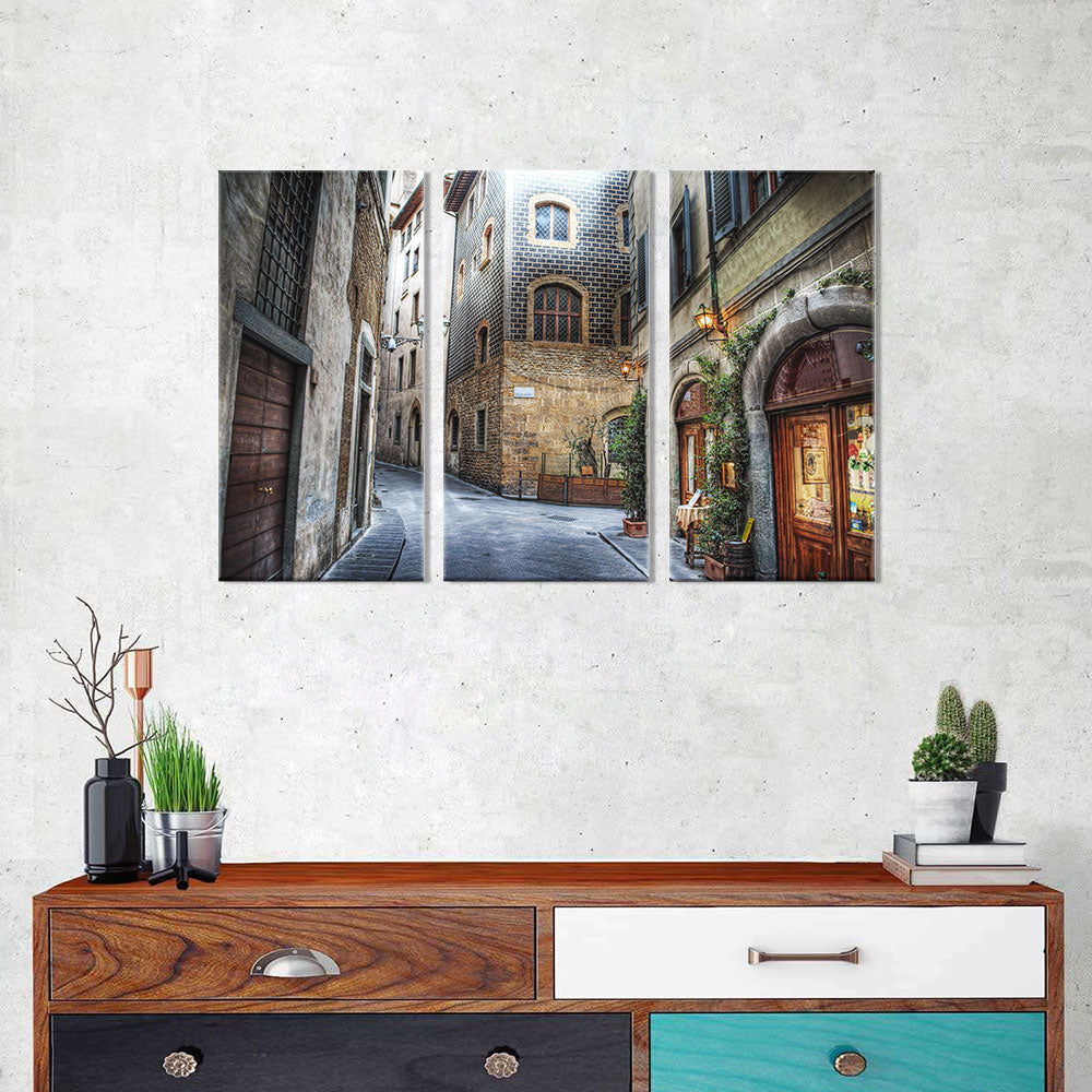 Canvas Wall Art - "Charming Florence Street Scene"