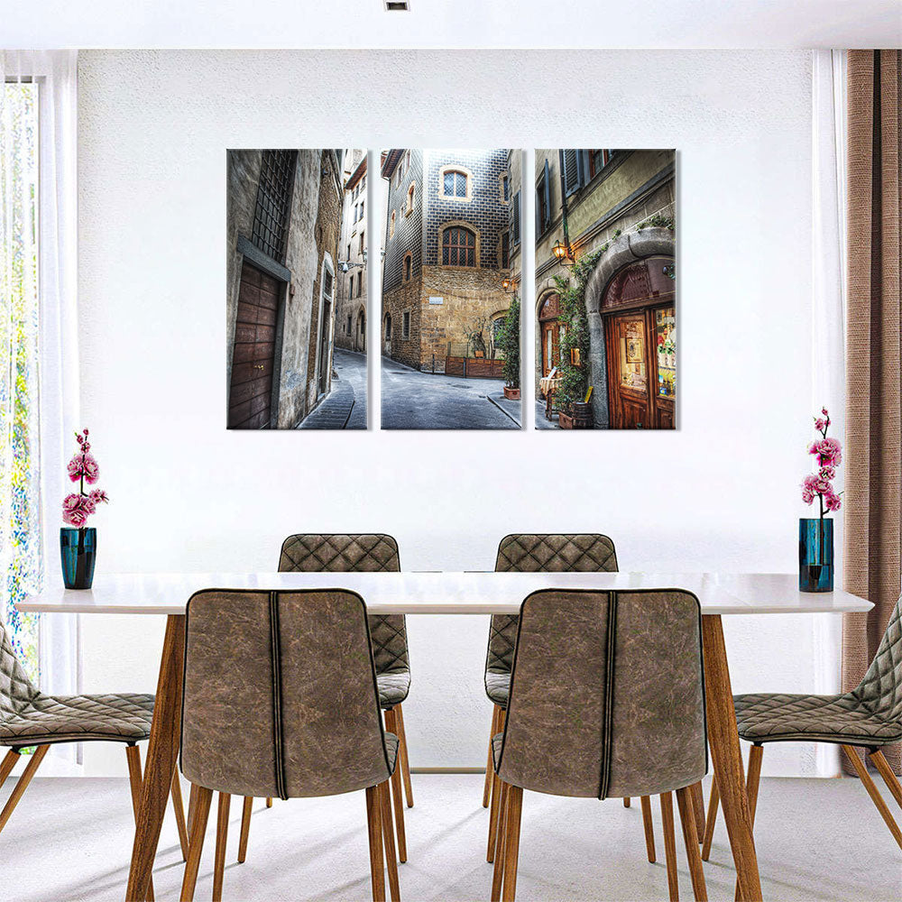 Canvas Wall Art - "Charming Florence Street Scene"