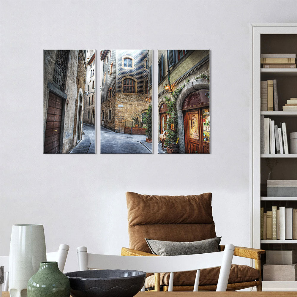 Canvas Wall Art - "Charming Florence Street Scene"