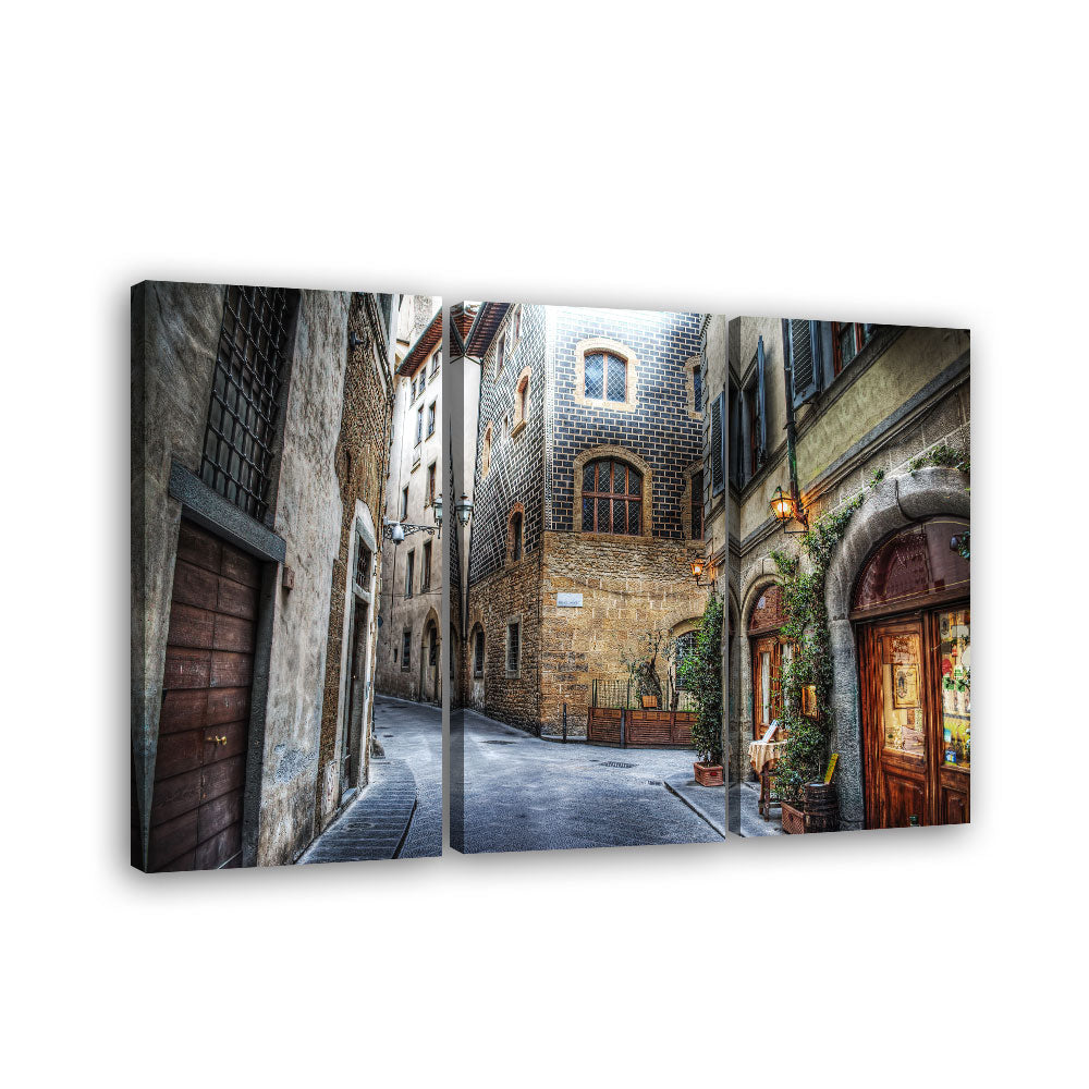 Canvas Wall Art - "Charming Florence Street Scene"