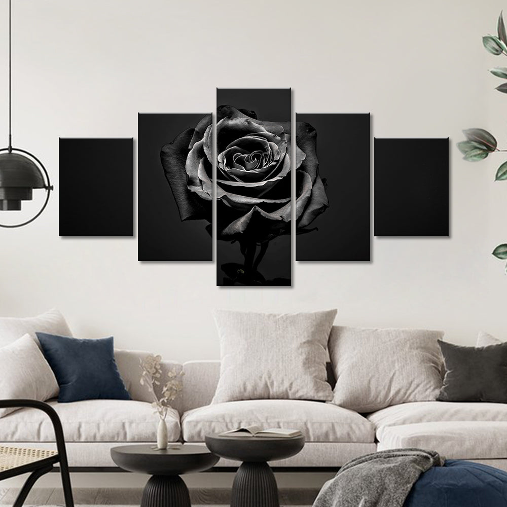 Black and White Rose Canvas Wall Art