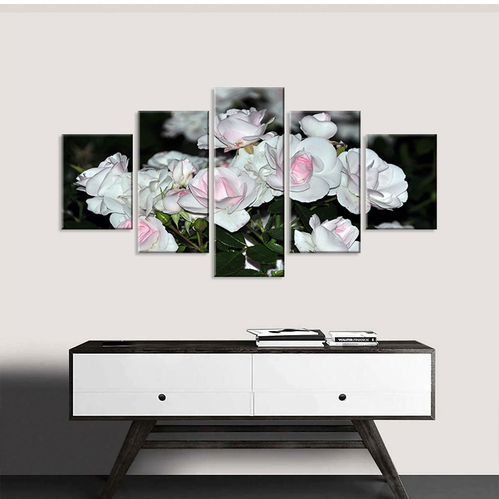 White Roses Canvas Wall Art