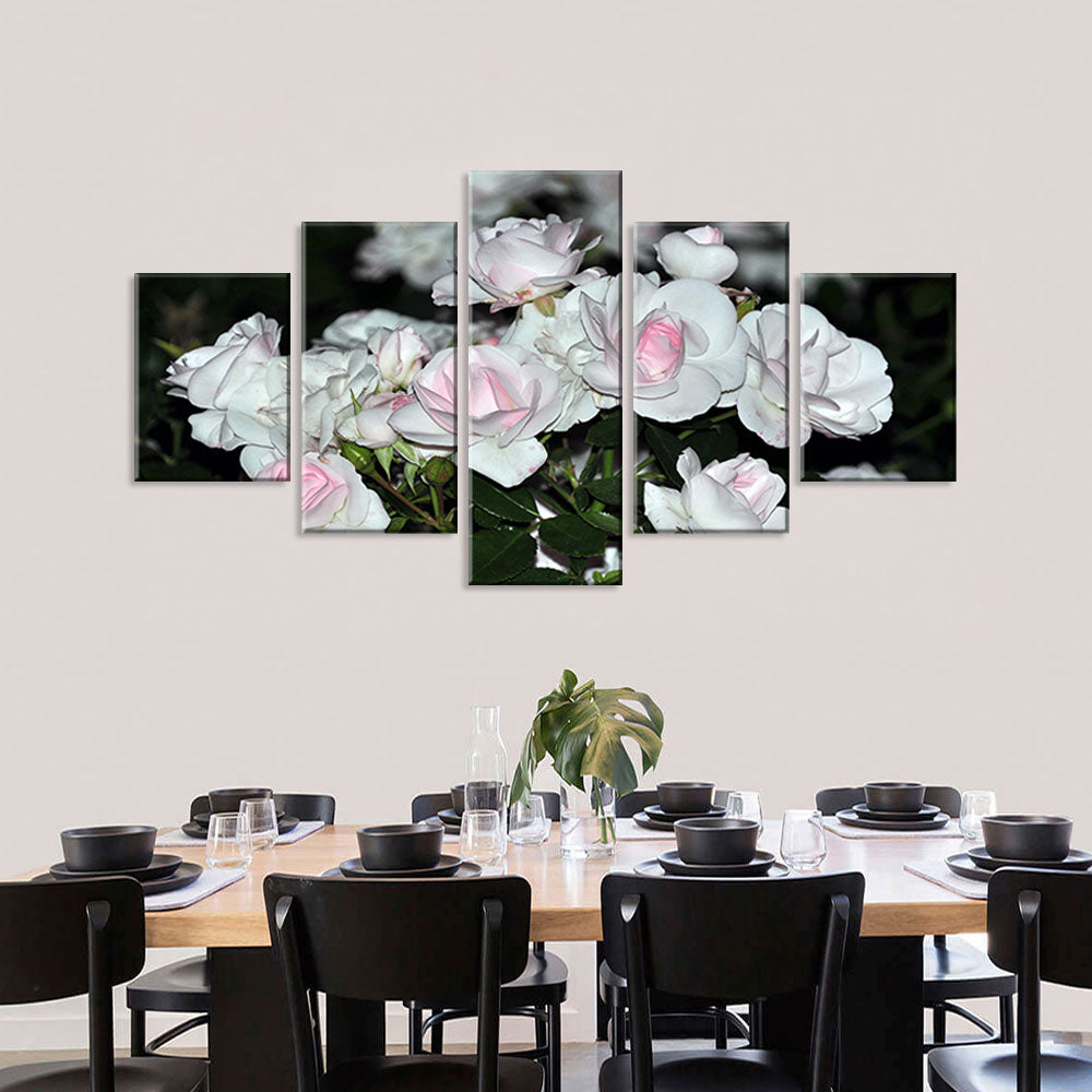 White Roses Canvas Wall Art