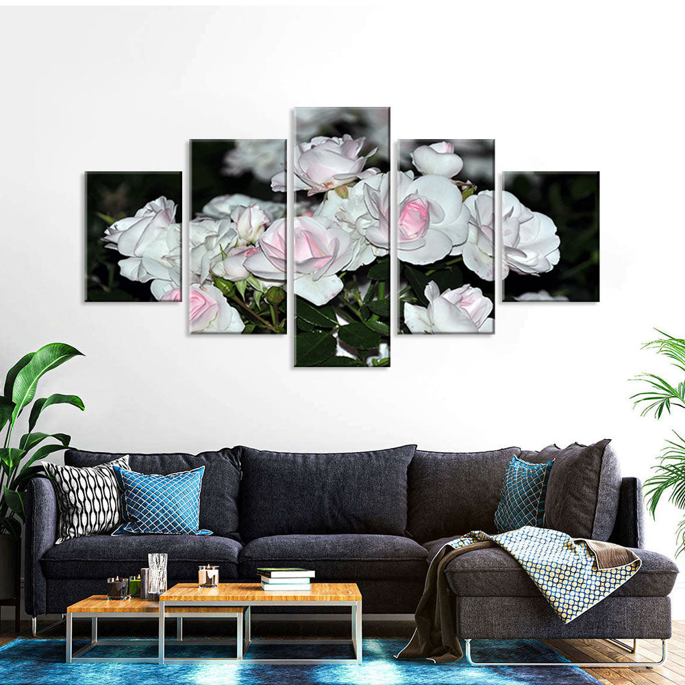 White Roses Canvas Wall Art