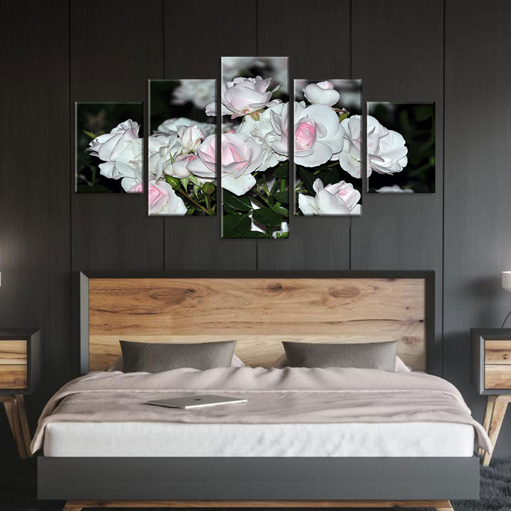 White Roses Canvas Wall Art