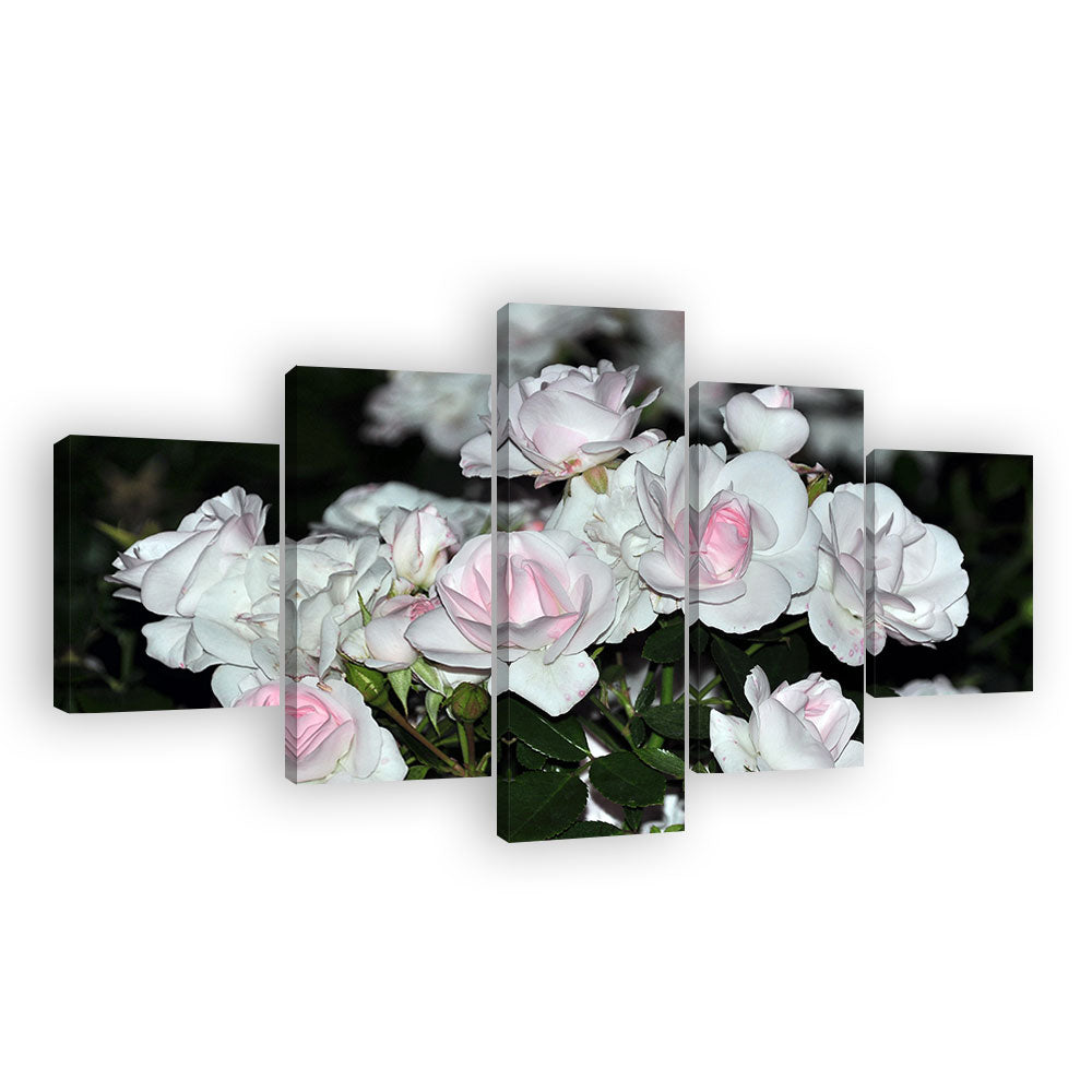 White Roses Canvas Wall Art