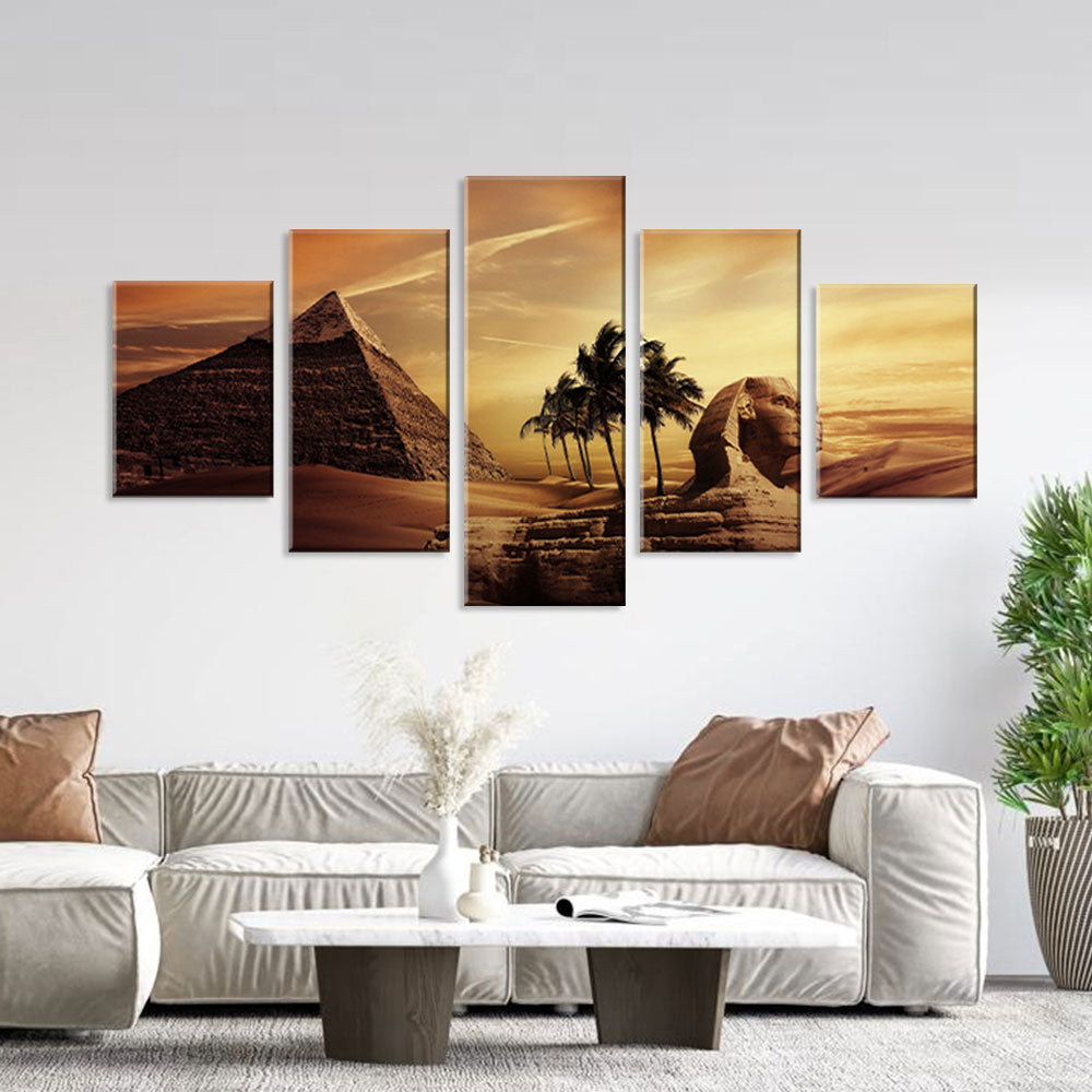 Egypt Pyramid and Sphinx Canvas Wall Art