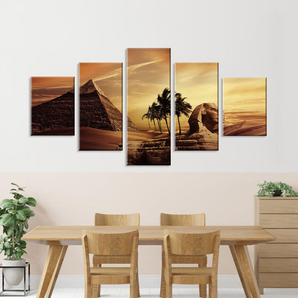 Egypt Pyramid and Sphinx Canvas Wall Art