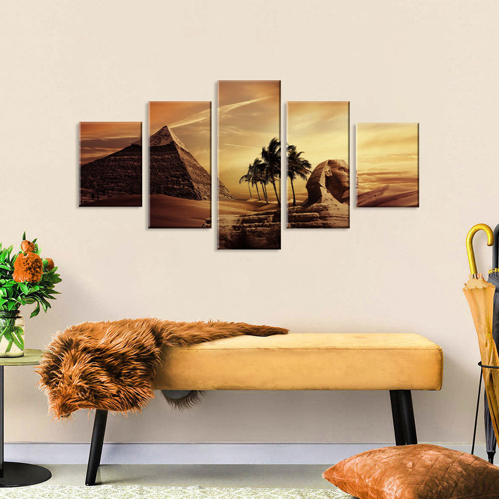 Egypt Pyramid and Sphinx Canvas Wall Art