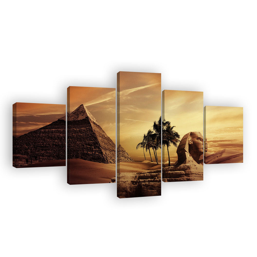 Egypt Pyramid and Sphinx Canvas Wall Art