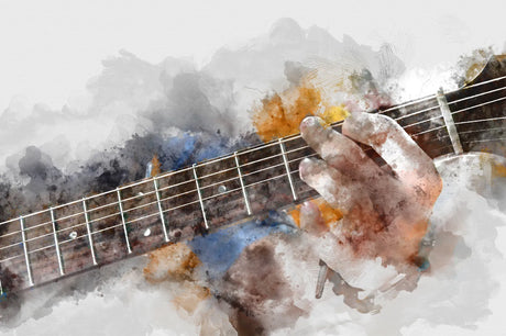 Acoustic Guitar Abstract Canvas Wall Art