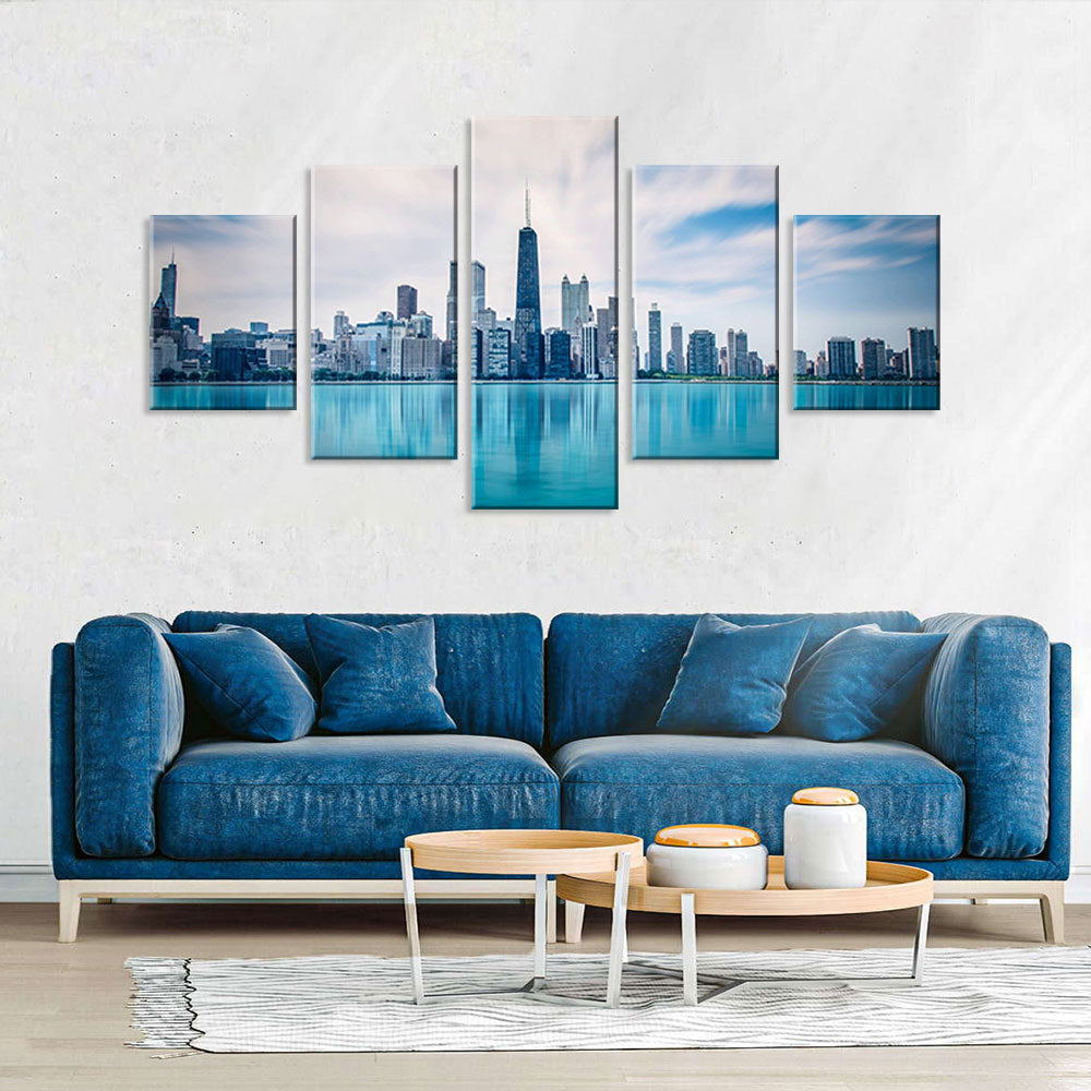 Stunning Multi-Panel Chicago Skyline Canvas Wall Art