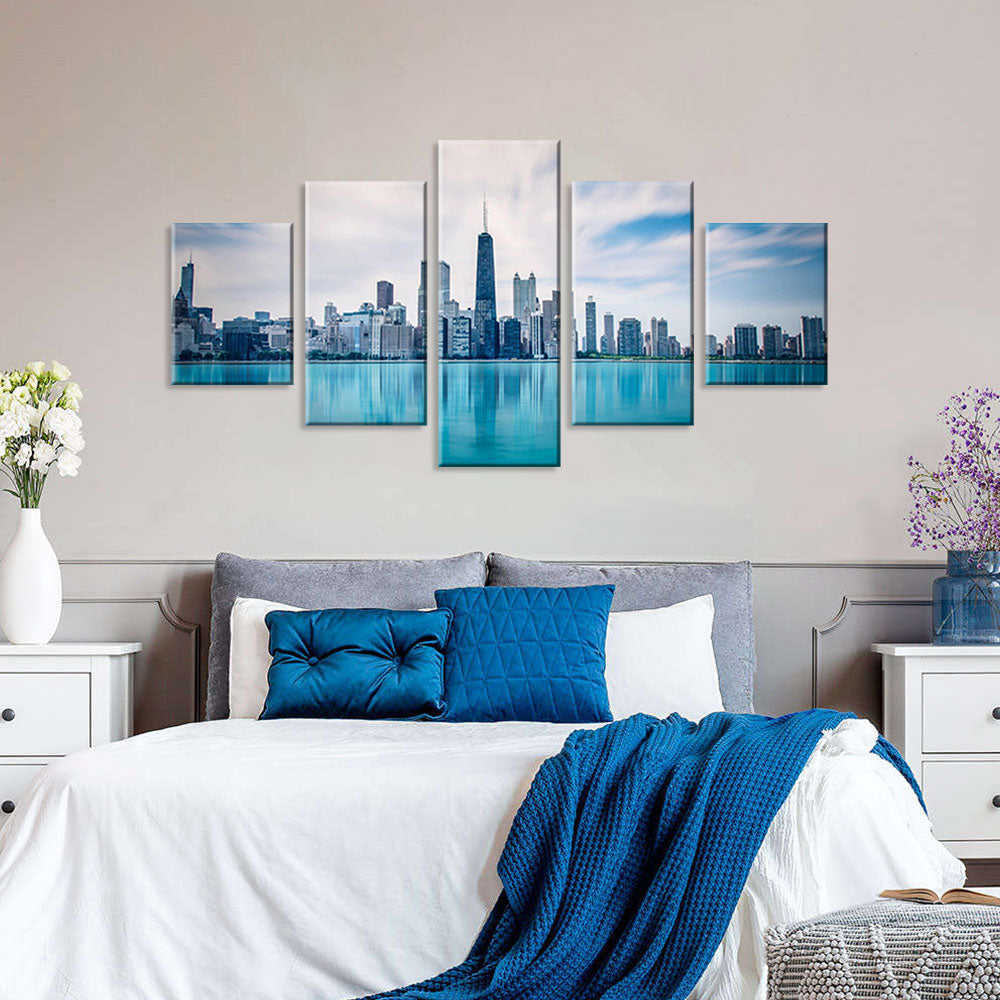 Stunning Multi-Panel Chicago Skyline Canvas Wall Art