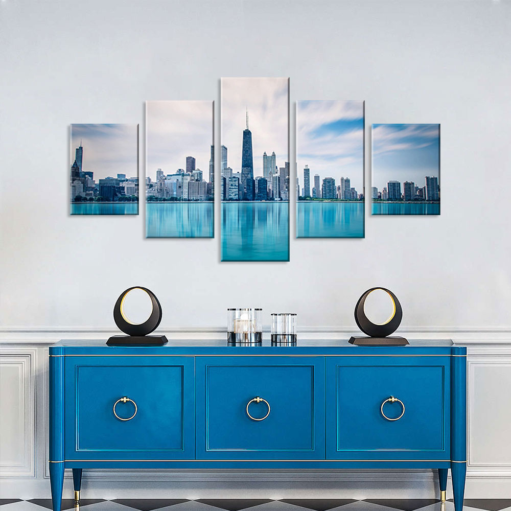 Stunning Multi-Panel Chicago Skyline Canvas Wall Art