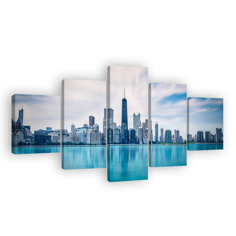 Stunning Multi-Panel Chicago Skyline Canvas Wall Art