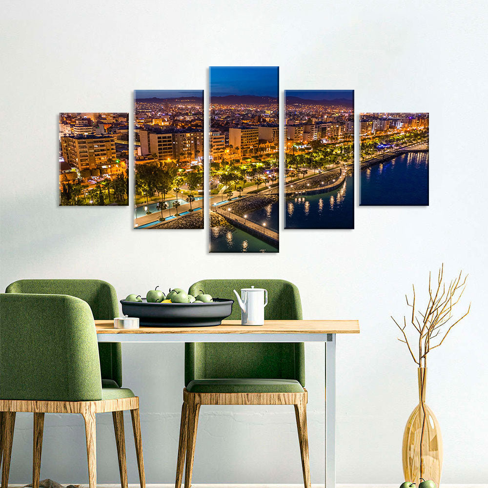 Limassol Cyprus Night View Canvas Wall Art