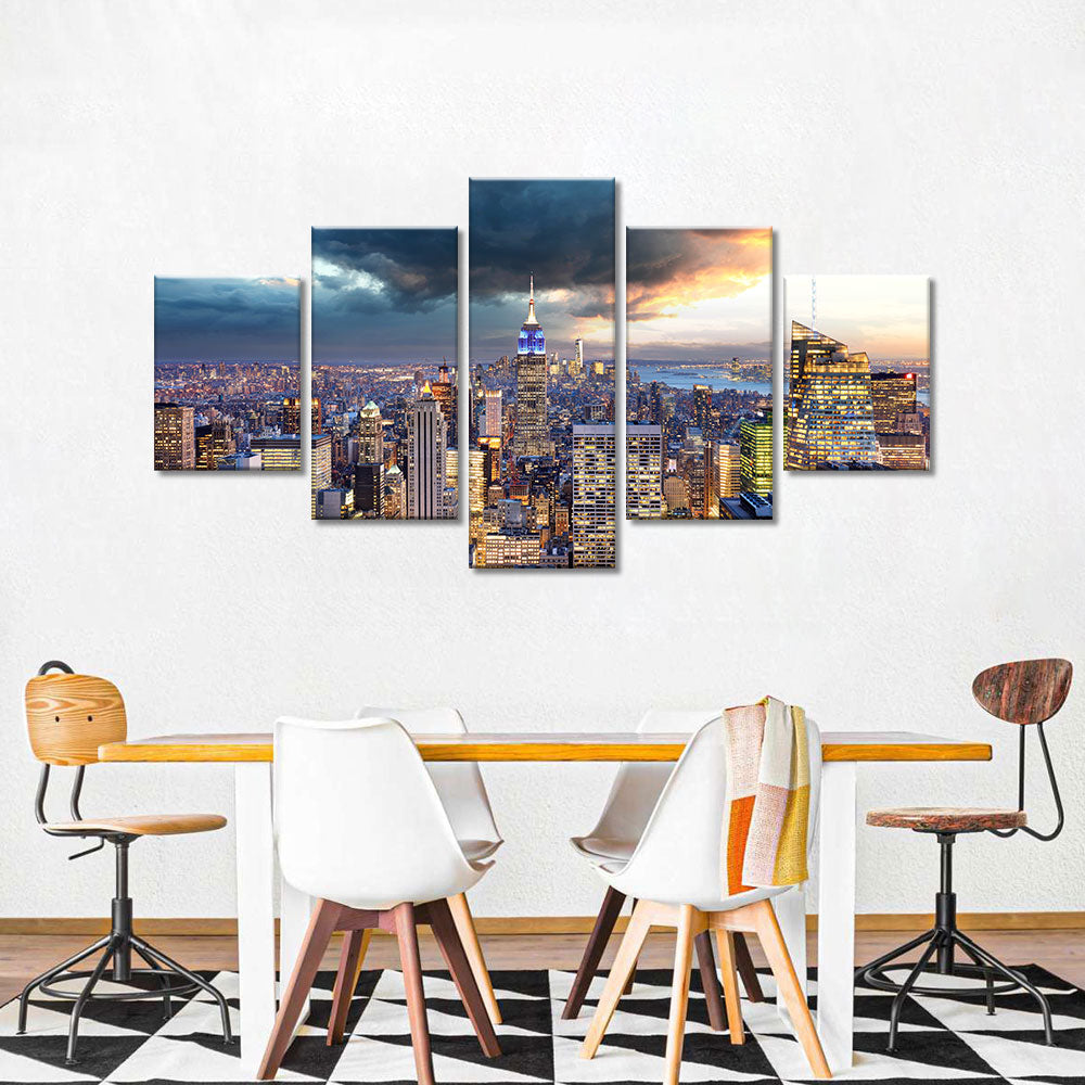 New York City Midtown and Empire State Building Canvas Wall Art