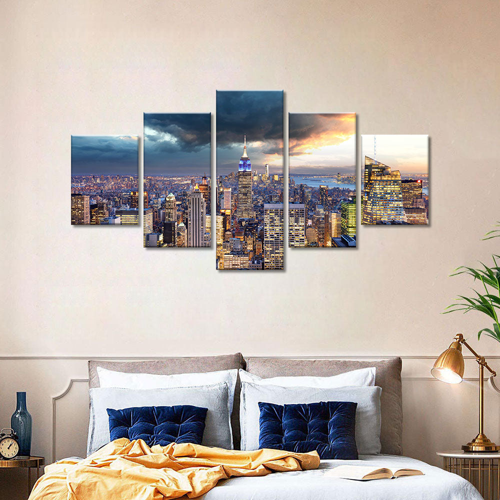 New York City Midtown and Empire State Building Canvas Wall Art