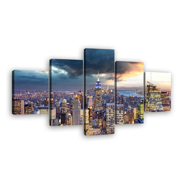 New York City Midtown and Empire State Building Canvas Wall Art
