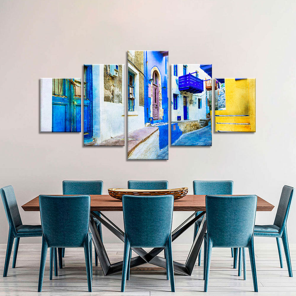 Nisyros Residential Alley in Greece Canvas Wall Art