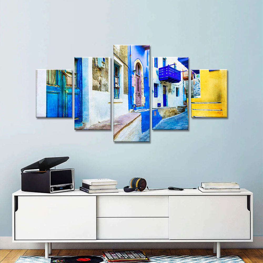 Nisyros Residential Alley in Greece Canvas Wall Art
