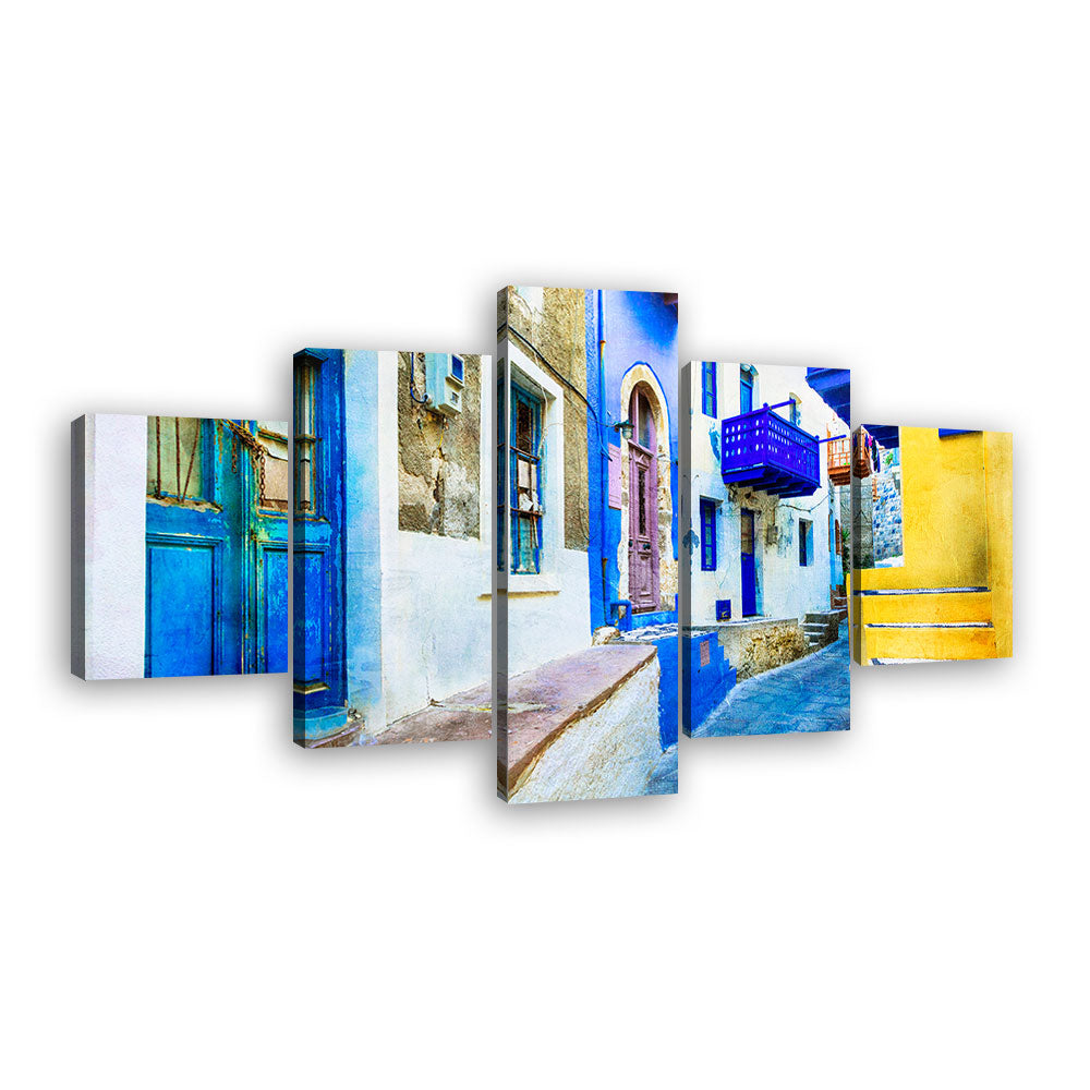 Nisyros Residential Alley in Greece Canvas Wall Art
