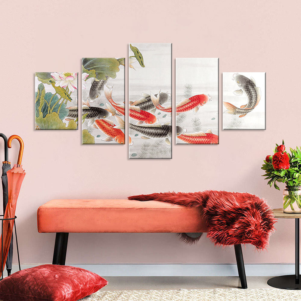 Koi Fish Multi-Panel Canvas Wall Art