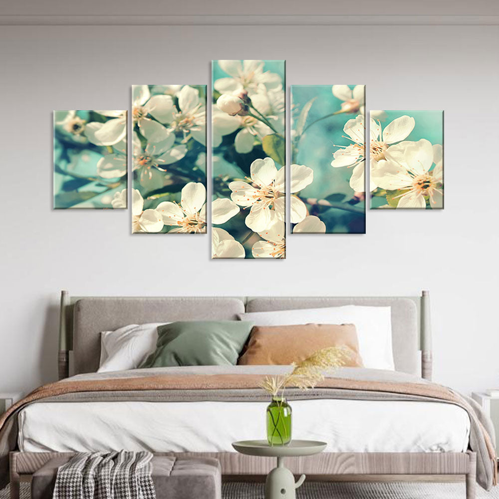 Spring Cherry Blossom Flowers Canvas Wall Art