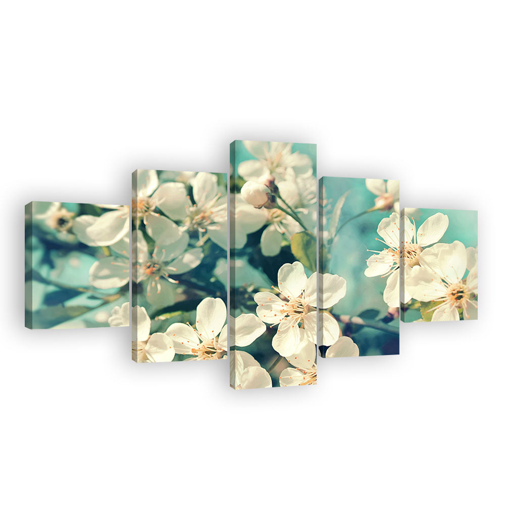 Spring Cherry Blossom Flowers Canvas Wall Art
