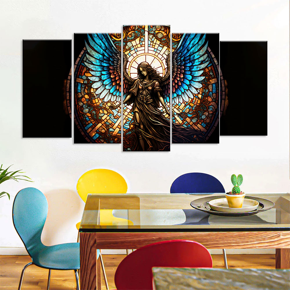 Stained Glass Angel Canvas Wall Art