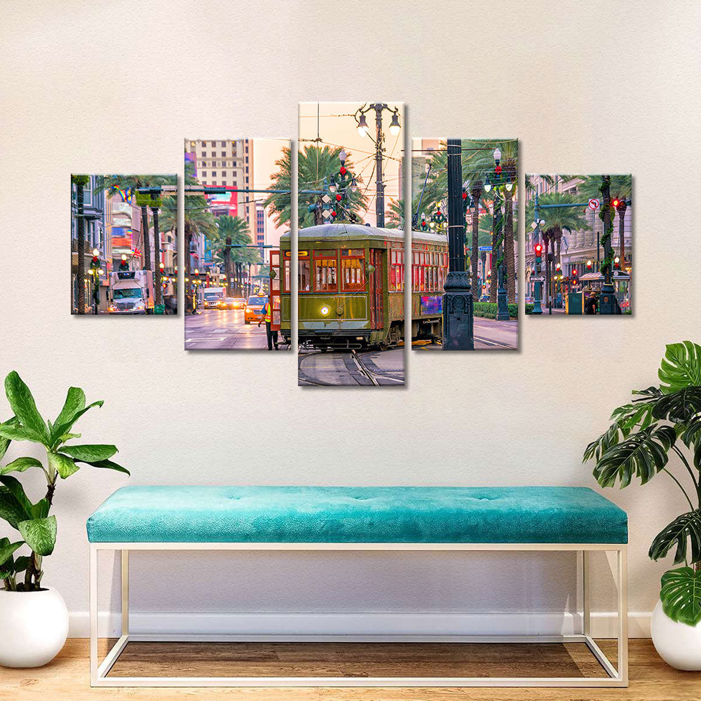 Streetcar in New Orleans Canvas Wall Art