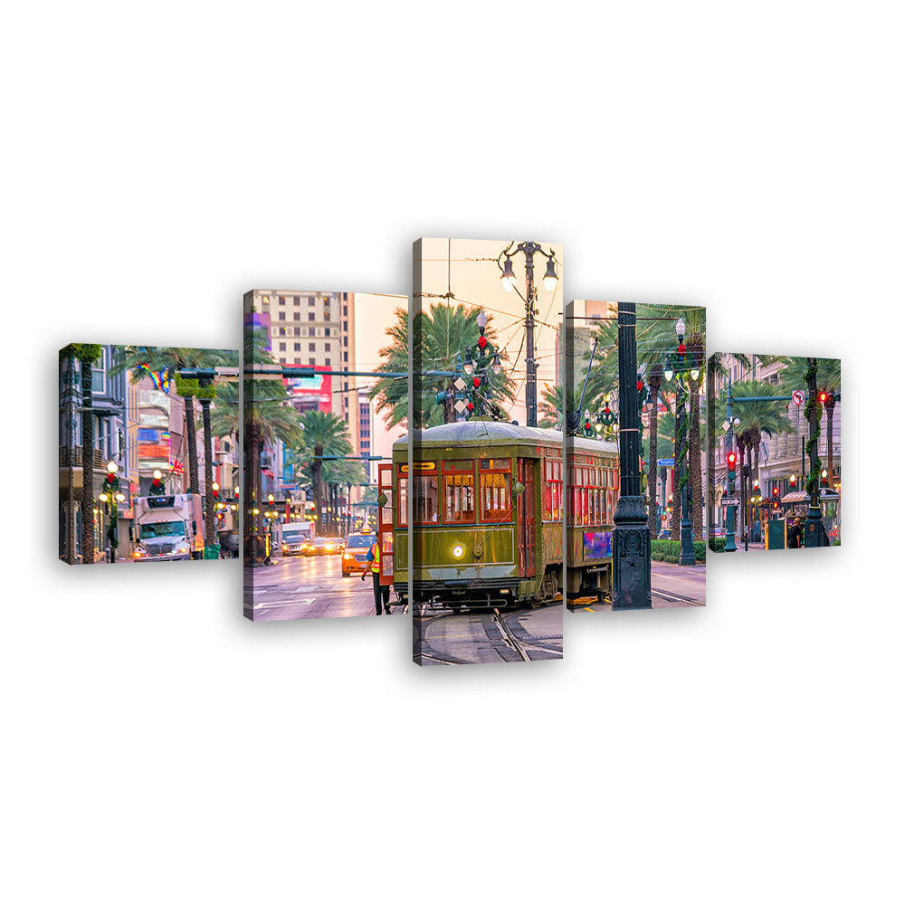 Streetcar in New Orleans Canvas Wall Art